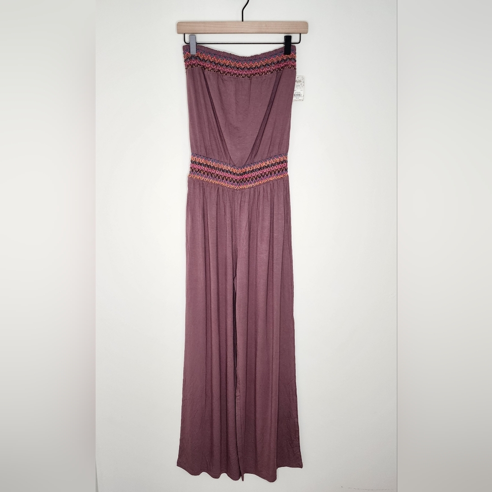 Mudd Dusty Mauve with Multicolor Waist Detail Pants Jumpsuit Size Small